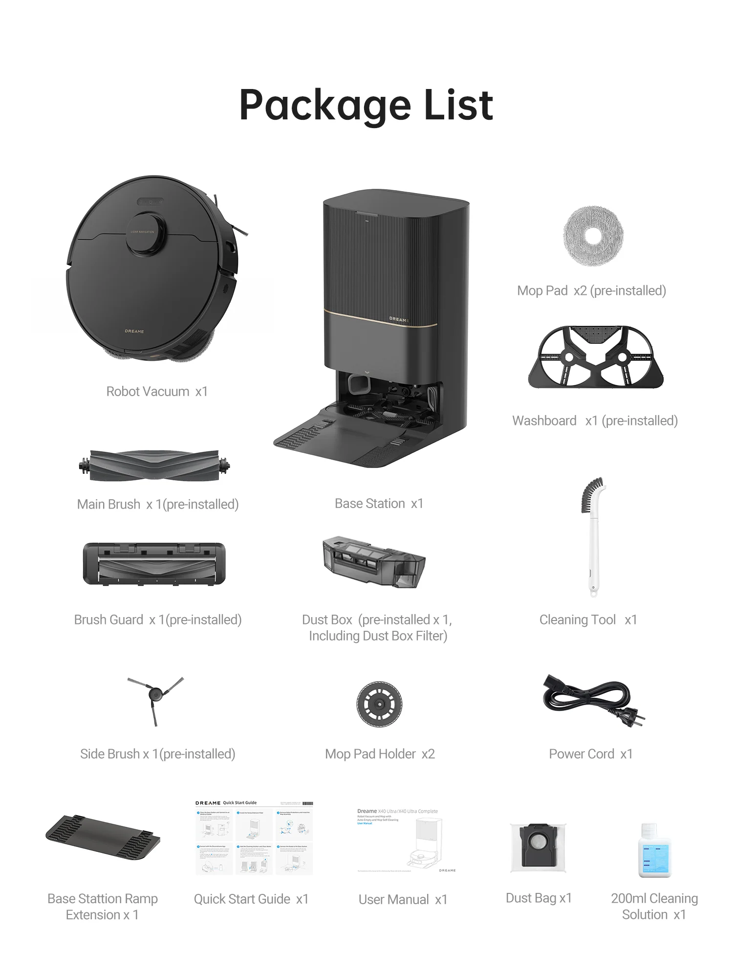 Dreame X40 Ultra Cleaning Bundle, Robot Vacuum and Mop, 3 Extra Dust Bags - Image 9